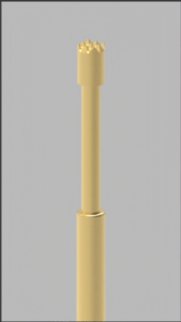 Probe de prueba de resorte de 100 mil con punta de corona y inyector de BeCu para una alta precisión de golpe