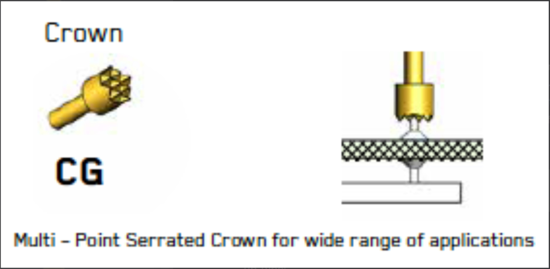 Probe de prueba de resorte de 100 mil con punta de corona y inyector de BeCu para una alta precisión de golpe