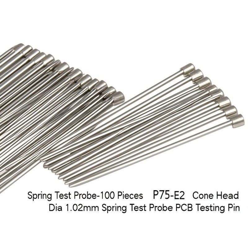 100 Pieces P75-E2 Cone Head Spring Test Probe with 16mm Length and 1.4mm Boring Size for PCB Testing