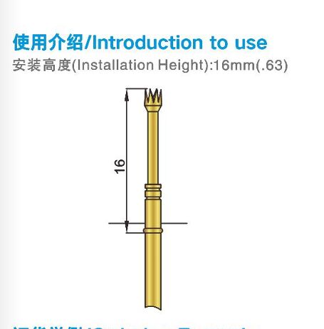 Proba de prueba de resorte de acero inoxidable de tamaños personalizados con chorro BeCu/SK4 para aplicaciones TIC