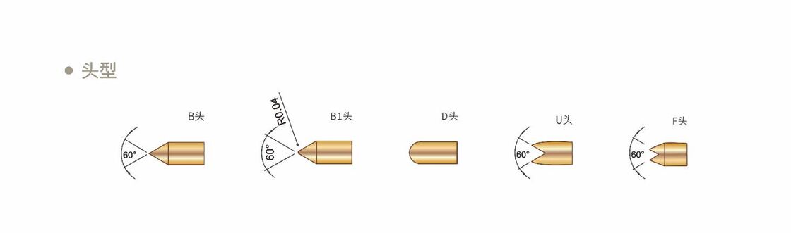 Sonda de prueba de resorte chapada en oro con clasificación de corriente de 1A y tamaños personalizados para pruebas BGA