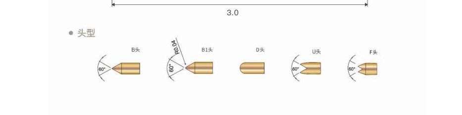 Pin de contacto de resorte de la sonda de ensayo de doble cabeza para ensayo de circuitos integrados YOUFU UF-FTO55FD030-002